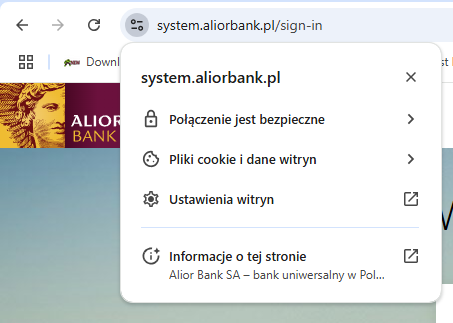 Pasek adresu - Alior Bank