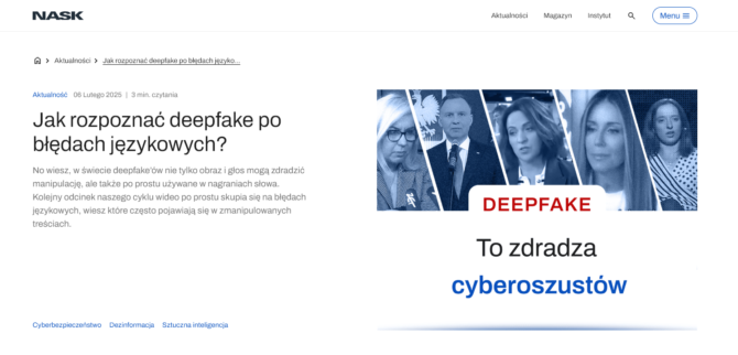 Jak rozpoznać deepfake po błędach językowych?