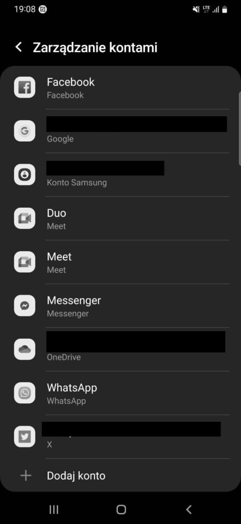 Wylogowanie z konta Google na Androidzie - sposób 1