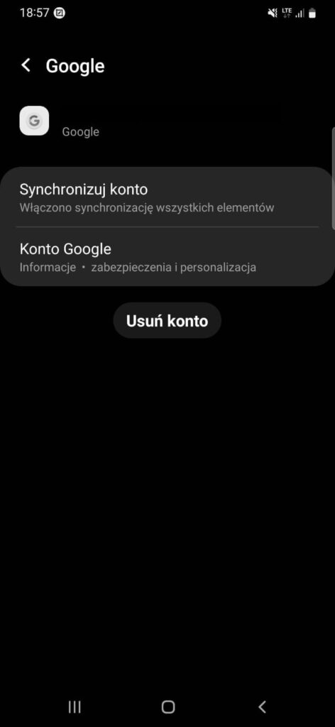 Wylogowanie z konta Google na Androidzie - sposób 2