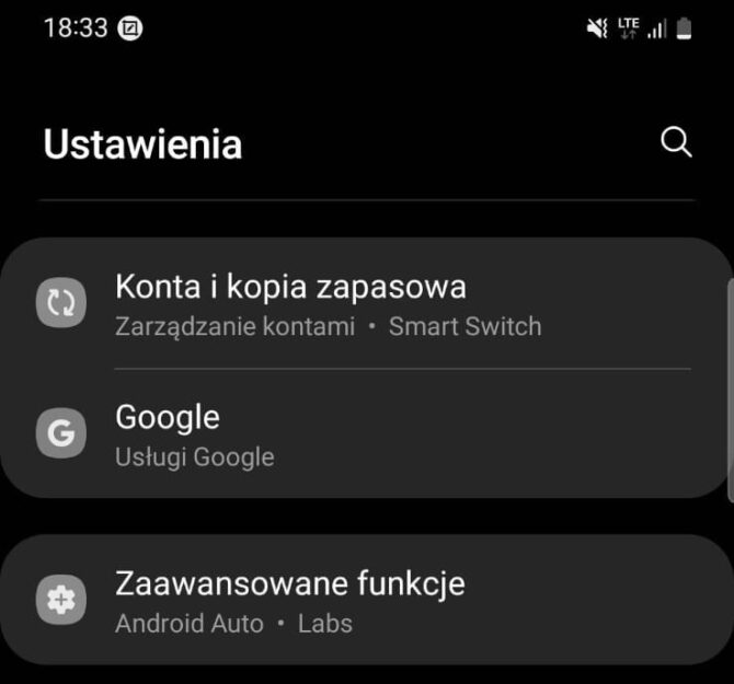 Wylogowanie z konta Google na Androidzie - sposób 2