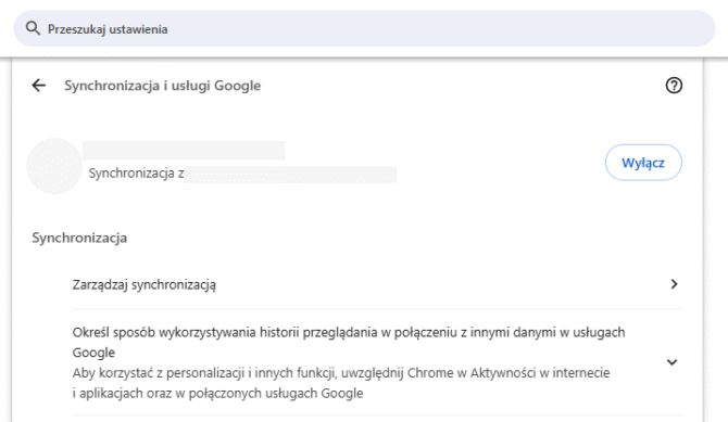 Wylogowanie z konta Google Chrome na komputerze