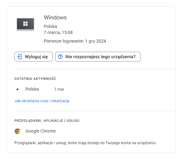 Wylogowanie z konta Google na wszystkich urzadzeniach