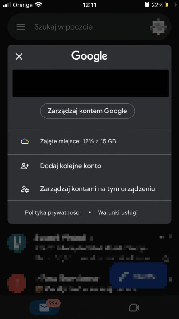 Wylogowanie z konta Google na iPhone lub iPadzie