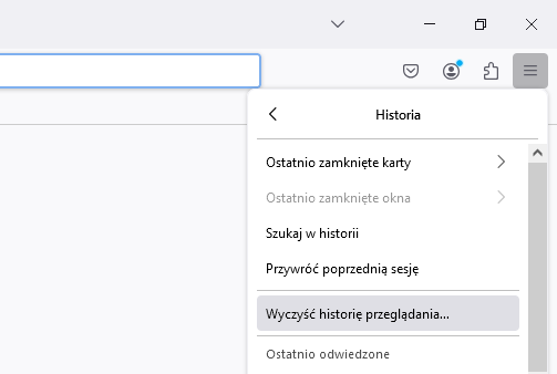 Historia Firefox - krok 2
