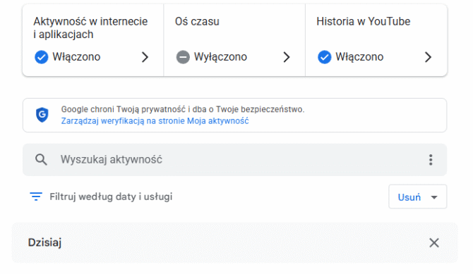 Historia wyszukiwania Google - krok 3