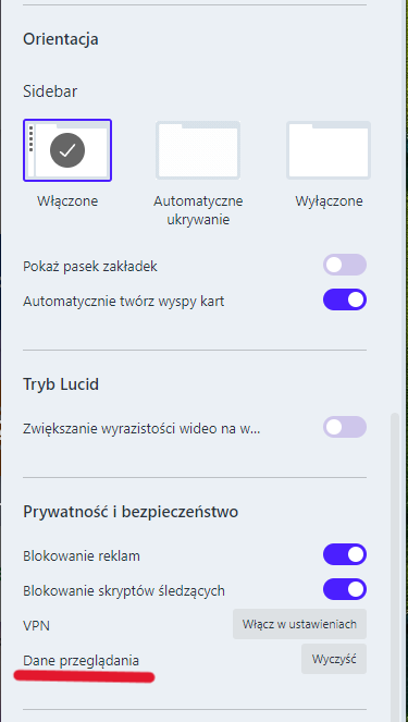 Historia Opera - krok 2