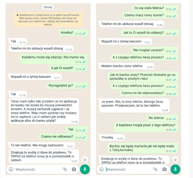 Rozmowa na komunkatorze z oszustem