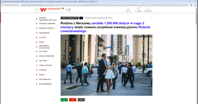 Phishing podszywający się pod stronę WP.pl