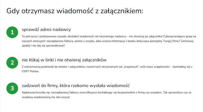 Gdy otrzymasz wiadomość z załącznikiem - instrukcja