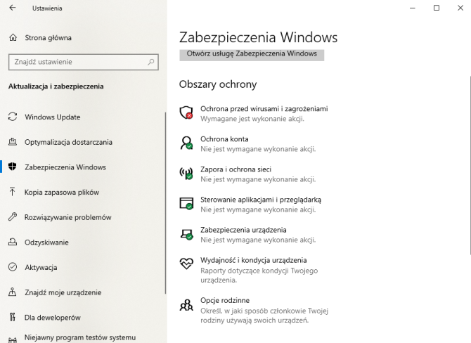 Zabezpieczenia Windows