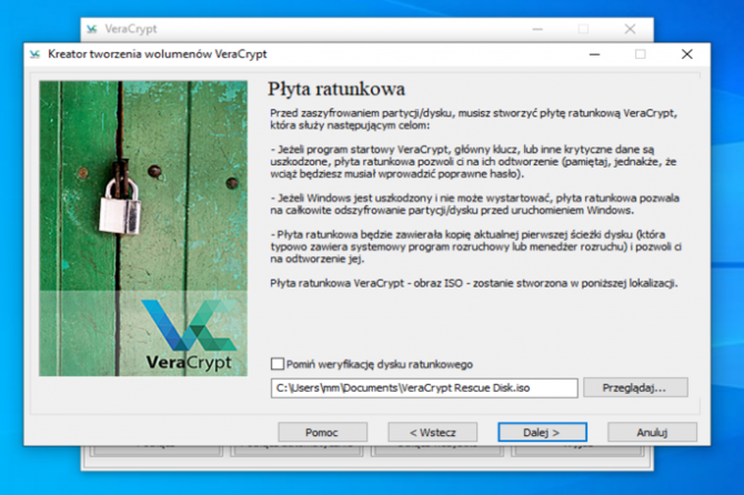 Szyfrowanie dysku z VeraCrypt: krok 13