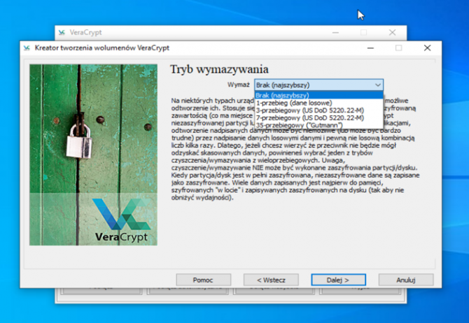 Szyfrowanie dysku z VeraCrypt: krok 14