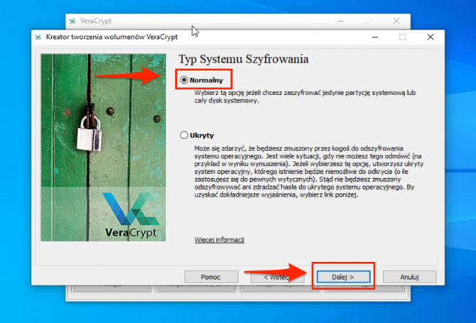 Szyfrowanie dysku z VeraCrypt: krok 4