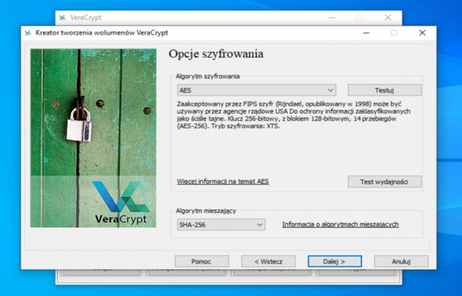 Szyfrowanie dysku z VeraCrypt: krok 9